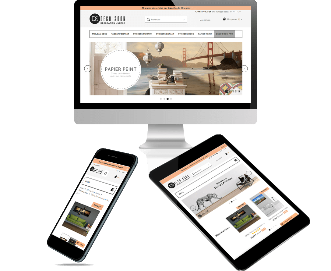 site e-commerce prestashop décoration murale