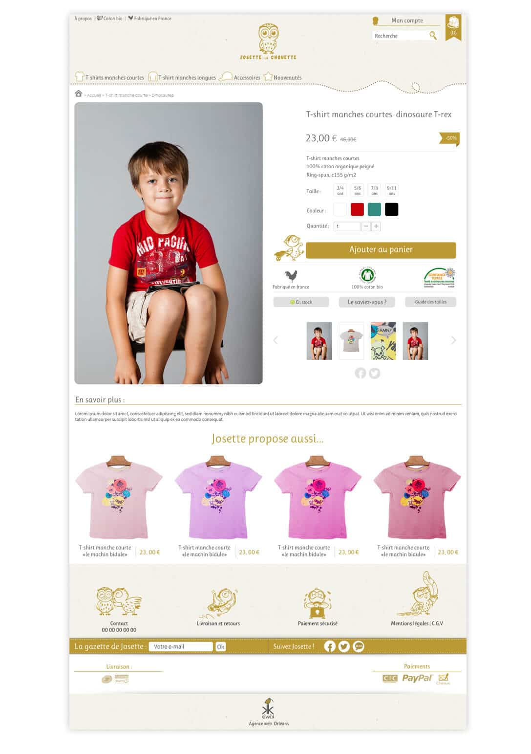 site e-commerce PrestaShop Josette la chouette