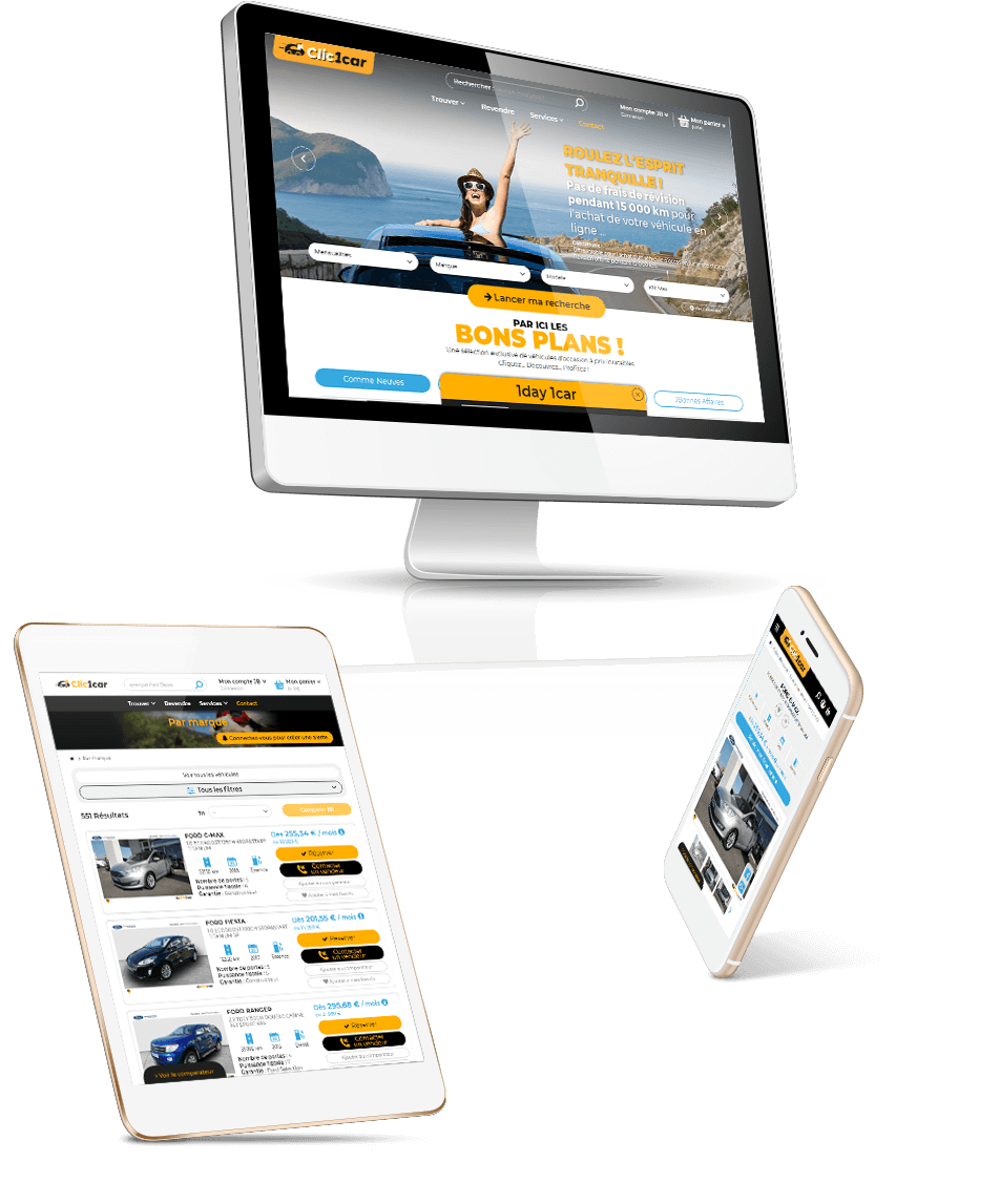 Site e-commerce PrestaShop voiture d'occasion Clic 1 Car