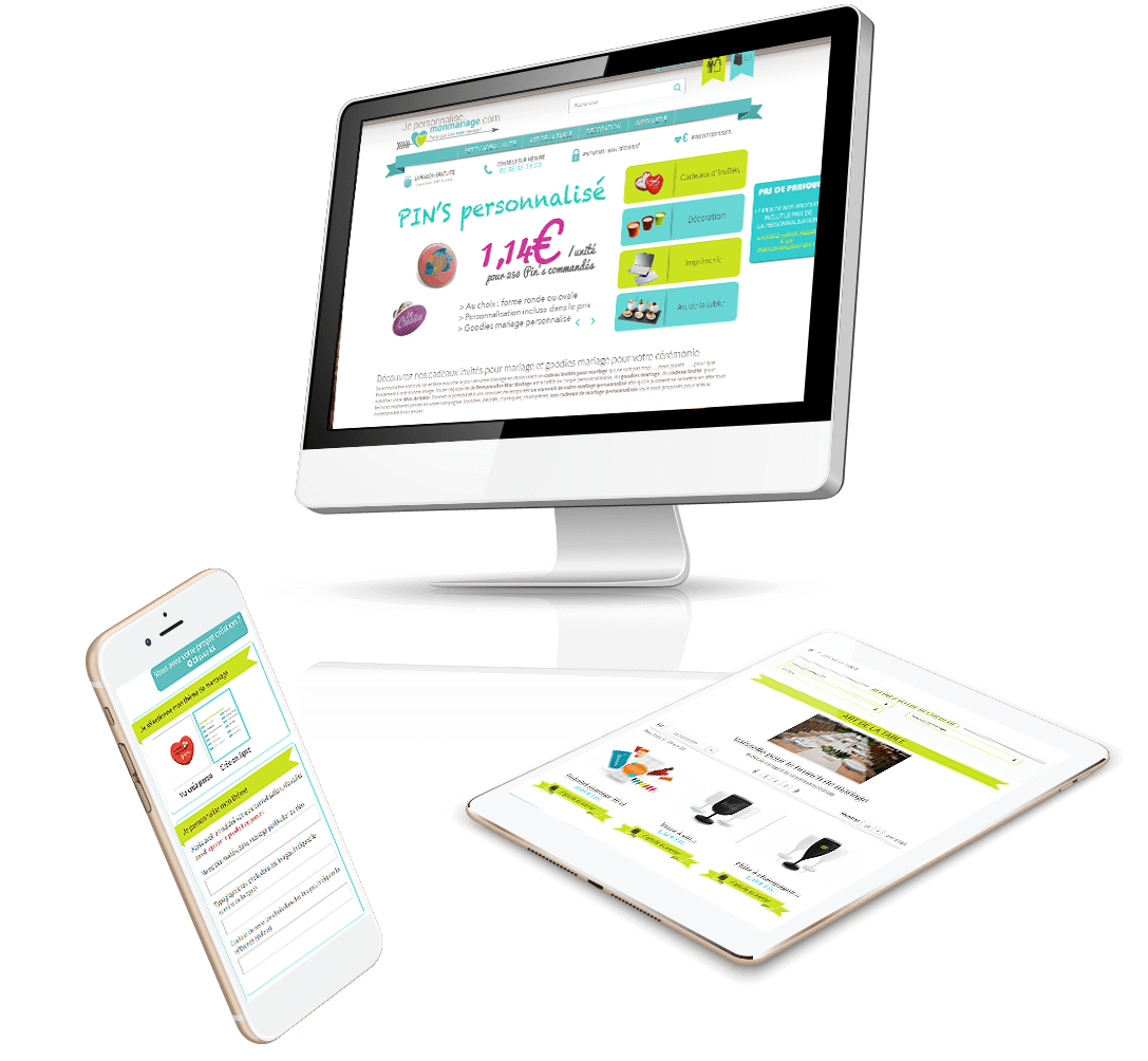 site e-commerce Prestashop de personnalisation d'objets de mariage
