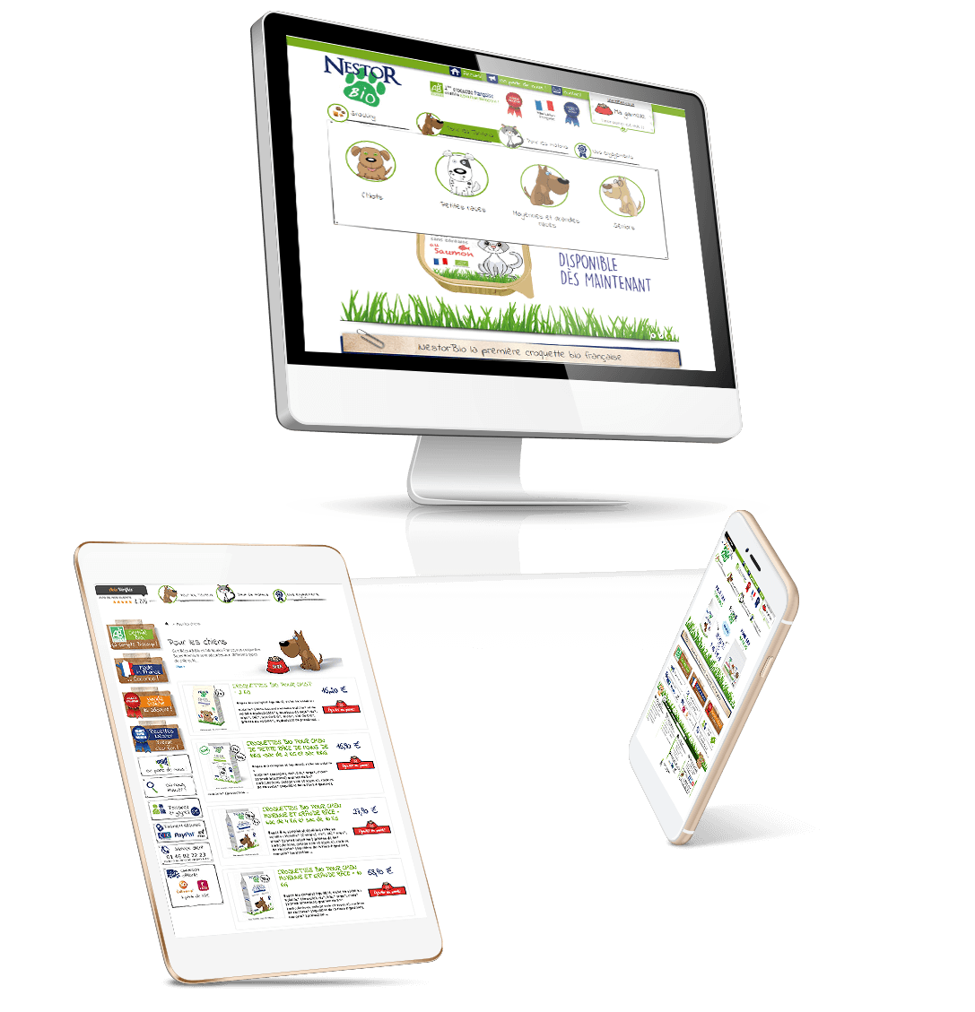 site e-commerce Prestashop croquettes française bio