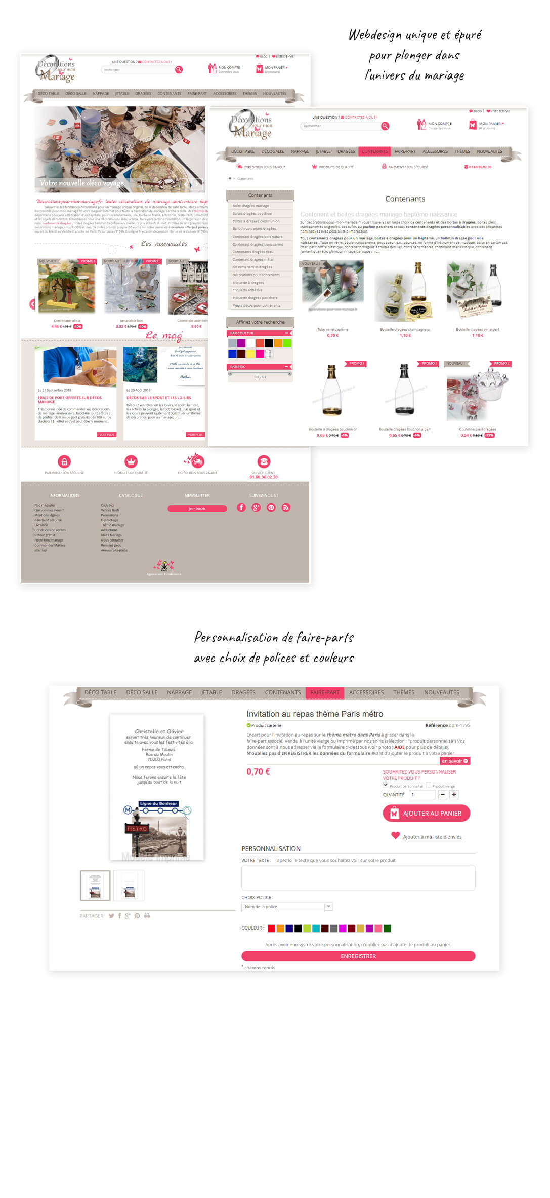 site e-commerce Prestashop decorations mariages