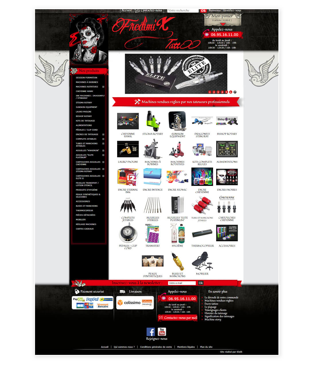 site e-commerce Prestashop fournitures de tatouage