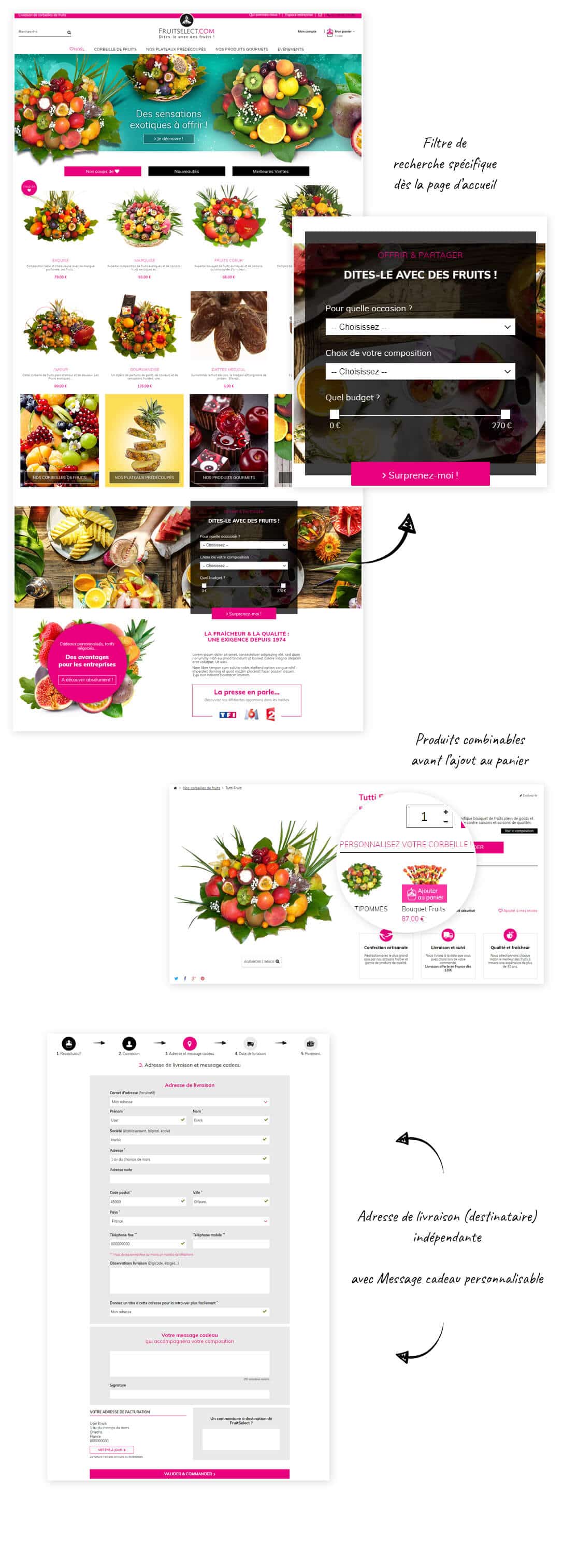 site e-commerce Prestashop corbeilles de fruits cadeaux