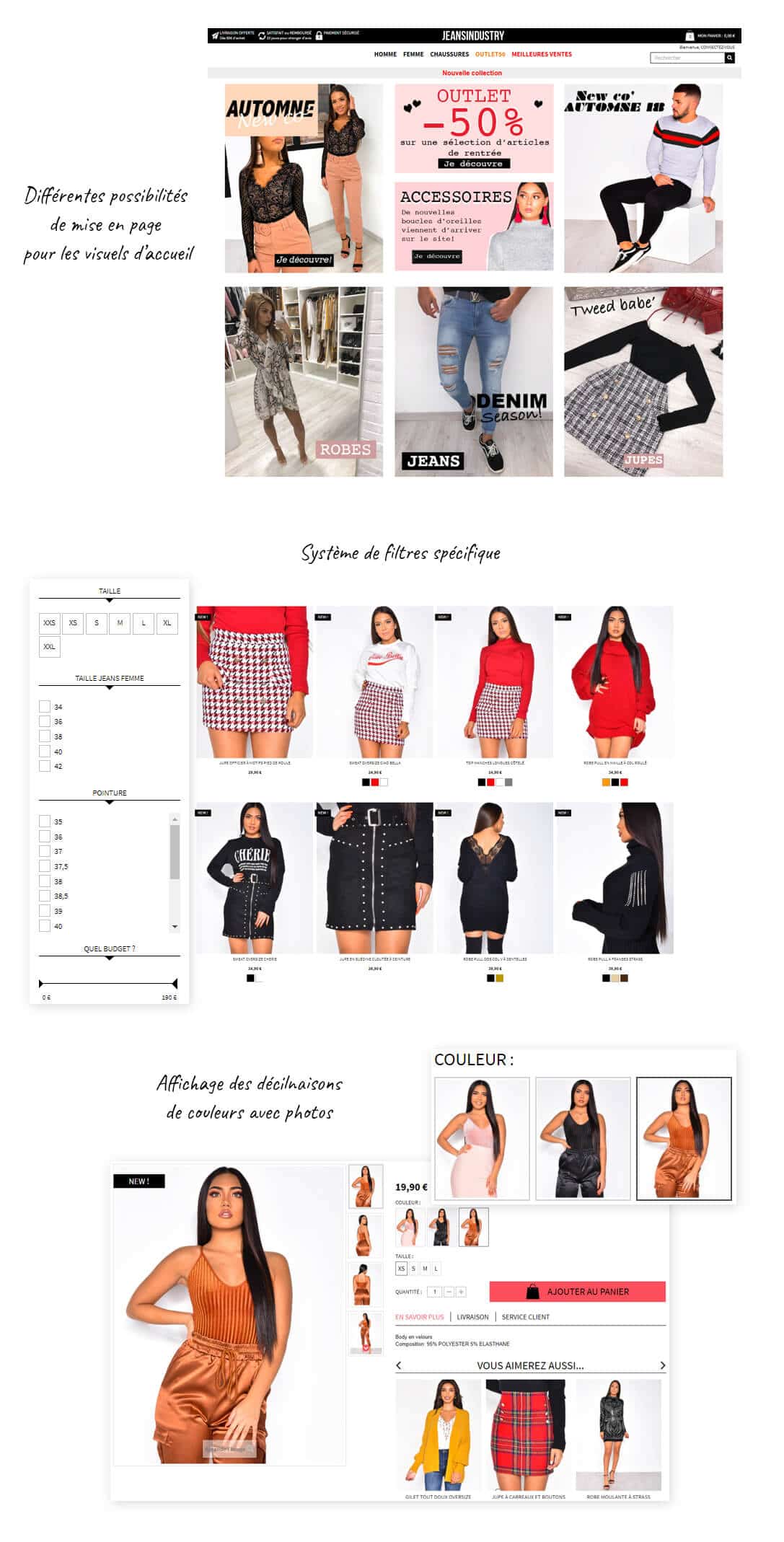 site e-commerce Prestashop vêtements tendance