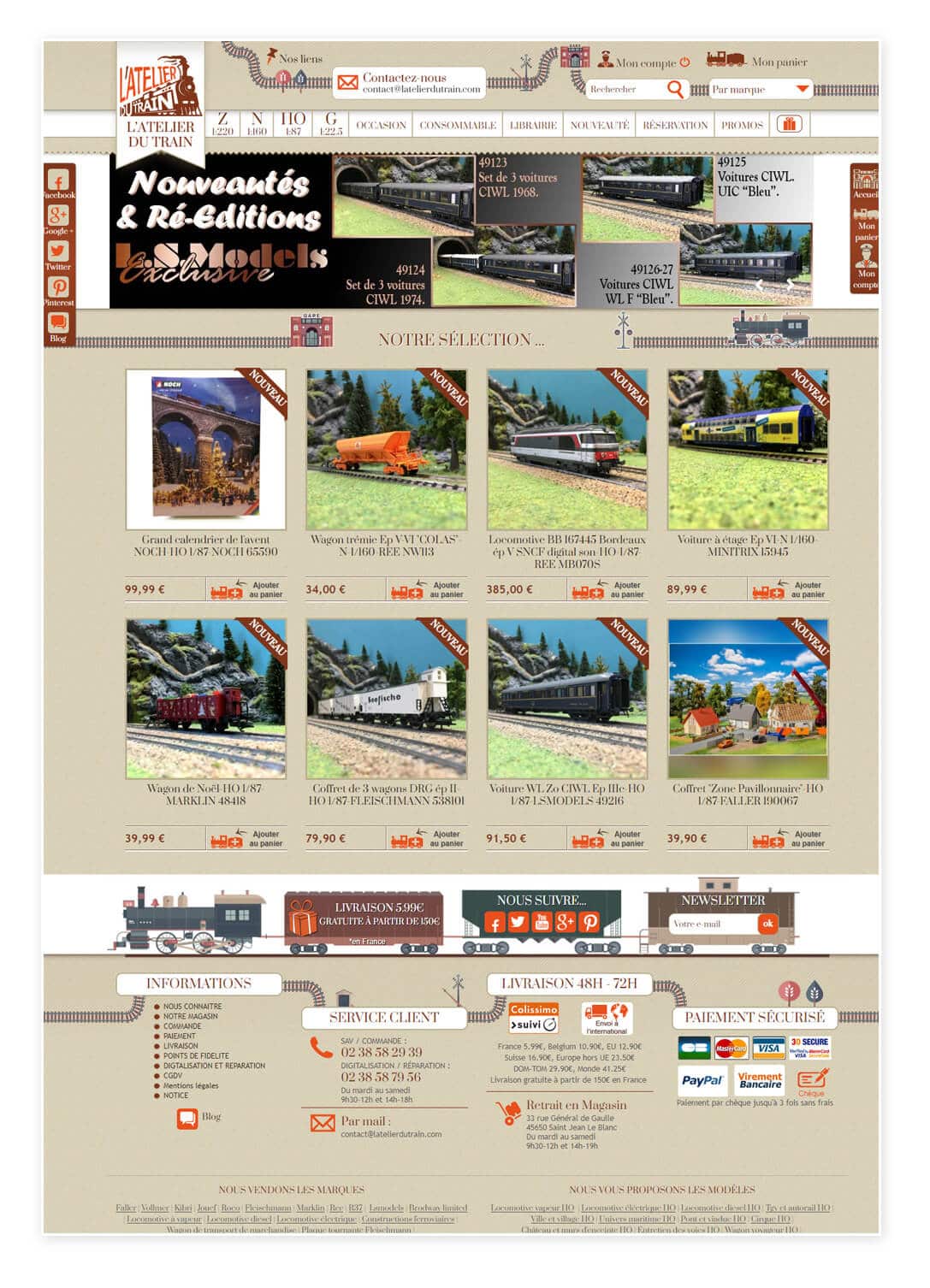 site e-commerce Prestashop de modélisme ferroviaire