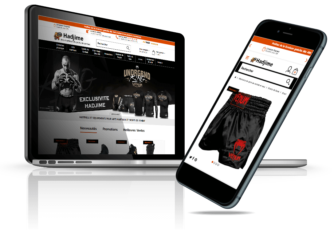 site e-commerce art martiaux - réalisation Kiwik