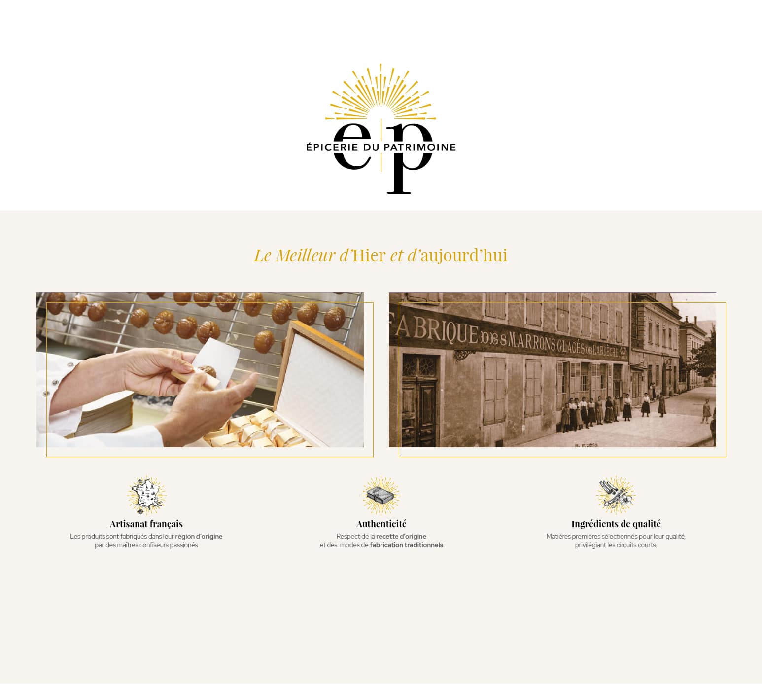 Epicerie du patrimoine, site e-commerce